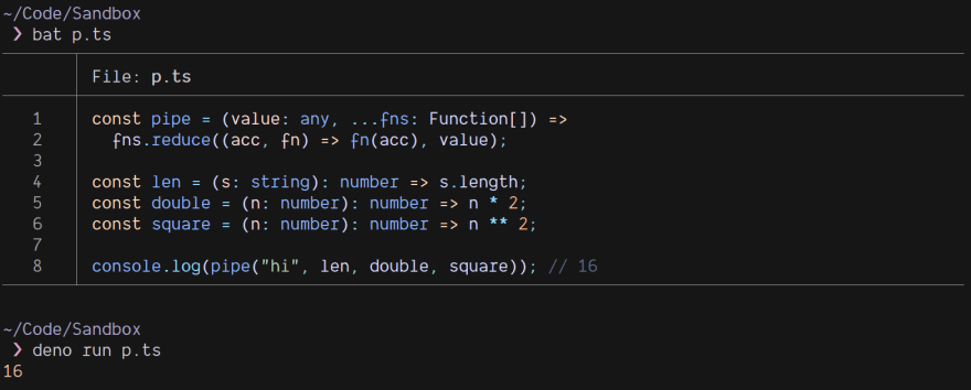 First iteration of pipe function works!