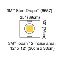 3M #6657, Steri-Drape Pouch with Ioban 2 Incise Film, Incise area: 11" x 11" (30cm x 30cm), 10/BX, 4 BX/CS Image 3M #6657, Steri-Drape Pouch with Ioban 2 Incise Film, Incise area: 11" x 11" (30cm x 30cm), 10/BX, 4 BX/CS Image
