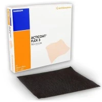 Smith & Nephew #66800399, Acticoat Flex 3 10cm x 10cm, 12 Per/Bx Image Smith & Nephew #66800399, Acticoat Flex 3 10cm x 10cm, 12 Per/Bx Image