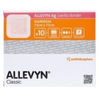 Smith & Nephew #66800436, ALLEVYN AG GENTLE BORDER 7,5X 7,5CM Image Smith & Nephew #66800436, ALLEVYN AG GENTLE BORDER 7,5X 7,5CM Image