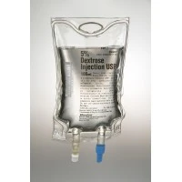 Baxter #2B0081, 5% Dextrose Injection, USP, 50 mL VIAFLEX Plastic Container, Quad Pack (4 bags/overwrap), 96/CS Image Baxter #2B0081, 5% Dextrose Injection, USP, 50 mL VIAFLEX Plastic Container, Quad Pack (4 bags/overwrap), 96/CS Image