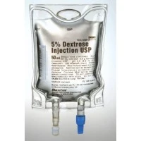 Baxter #2B0087, 5% Dextrose Injection, USP, 100 mL VIAFLEX Plastic Container, 96/CS Image