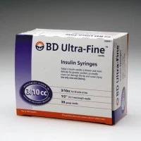 BD #328431, Syringe .3cc 30gx1/2" U100 Ultra-fine Insulin w/ Needle 100/Bx, 5 BX/CA Image BD #328431, Syringe .3cc 30gx1/2" U100 Ultra-fine Insulin w/ Needle 100/Bx, 5 BX/CA Image