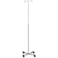 Blickman Health #1310, IV Stand Chrome 4-Leg 2-Hook 22" Diameter Base Tru-Loc Image Blickman Health #1310, IV Stand Chrome 4-Leg 2-Hook 22" Diameter Base Tru-Loc Image