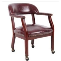 Boss Office Products #B9545-BY, Chair Conference w/Casters Burgundy Ea Image Boss Office Products #B9545-BY, Chair Conference w/Casters Burgundy Ea Image