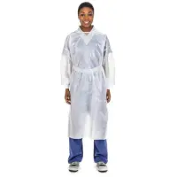 Cardinal Health #7300PG, Isolation Gown, Poly-Coated, Full-Back, Neck/Waist Ties, Knit Cuffs, White, Universal, Flat Pack, 10/pk, 10 pk/cs (15 cs/plt) (Continental US Only) Image Cardinal Health #7300PG, Isolation Gown, Poly-Coated, Full-Back, Neck/Waist Ties, Knit Cuffs, White, Universal, Flat Pack, 10/pk, 10 pk/cs (15 cs/plt) (Continental US Only) Image