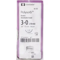 Covidien #GL122, Suture 3-0 Polyester V-20 Polysorb Violet 30" Braid 36/Bx Image Covidien #GL122, Suture 3-0 Polyester V-20 Polysorb Violet 30" Braid 36/Bx Image