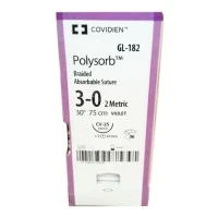 Covidien #GL182, Suture 3-0 Polyester CV-25 Polysorb Violet 30" Braid 36/Bx Image Covidien #GL182, Suture 3-0 Polyester CV-25 Polysorb Violet 30" Braid 36/Bx Image