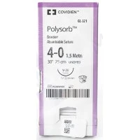 Covidien #GL321, Suture Polysorb Undyed V-20 4-0 30" 36/BX Image Covidien #GL321, Suture Polysorb Undyed V-20 4-0 30" 36/BX Image