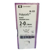 Covidien #GL323, Suture Polysorb Undyed V-20 2-0 30" 36/BX Image Covidien #GL323, Suture Polysorb Undyed V-20 2-0 30" 36/BX Image