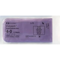 Covidien #L11, SUTURE, POLY, 4/0, 12X18", VIOLET, TIES, 45 CM, 24/BX Image Covidien #L11, SUTURE, POLY, 4/0, 12X18", VIOLET, TIES, 45 CM, 24/BX Image