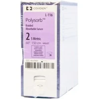 Covidien #L116, SUTURE, POLYSORB, 2, 60", VIOLET, TIES, 150 CM, 36/BX Image Covidien #L116, SUTURE, POLYSORB, 2, 60", VIOLET, TIES, 150 CM, 36/BX Image