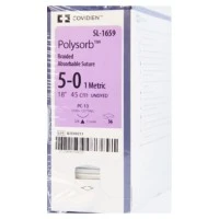 Covidien #SL1659, Suture Polysorb Undyed PC-13 5-0 18" 36/BX Image Covidien #SL1659, Suture Polysorb Undyed PC-13 5-0 18" 36/BX Image