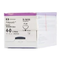 Covidien #SL5633G, Suture Polysorb Undyed P-24 4-0 18" 12/BX Image Covidien #SL5633G, Suture Polysorb Undyed P-24 4-0 18" 12/BX Image