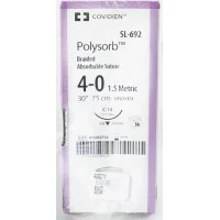 Covidien #SL692, Suture Polysorb Undyed C-14 4-0 30" 36/BX Image Covidien #SL692, Suture Polysorb Undyed C-14 4-0 30" 36/BX Image