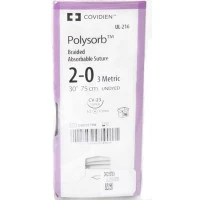 Covidien #UL216, SUTURE, POLYSORB 2/0 30" UNDYED CV23, 36/BX Image Covidien #UL216, SUTURE, POLYSORB 2/0 30" UNDYED CV23, 36/BX Image
