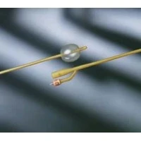 C.R. Bard #0102L14, Foley Catheters, Lubricath, 2-Way, Specialty, Tiemann Model, Medium Olive Coude Tip, Single Drainage Eye , Balloon 5cc, 14FR, 12/CS Image