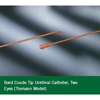 C.R. Bard #120620, Red Rubber Coude Tip Tiemann Urethral Catheter, 20 Fr, 12/CS Image
