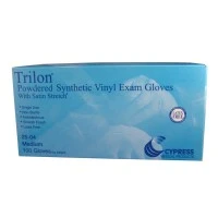 Cypress Medical #25-04, GLOVE EXAM VINYL MED TRILON SMTH 100/BX 10BX/CA Image Cypress Medical #25-04, GLOVE EXAM VINYL MED TRILON SMTH 100/BX 10BX/CA Image