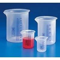 Globe Scientific #601824-1, Beaker Griffin PP 250mL Clear/Blue Ea Image Globe Scientific #601824-1, Beaker Griffin PP 250mL Clear/Blue Ea Image