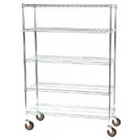 Lakeside Mfg Co #R187272CC-5, Cart Heavy Duty 18x72x72" Wire 5 Shelf 4 Casters Ea Image Lakeside Mfg Co #R187272CC-5, Cart Heavy Duty 18x72x72" Wire 5 Shelf 4 Casters Ea Image
