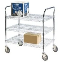 Lakeside Mfg Co #R2436CUC-3, Cart Wire 24x36" 3 Shelf w/ Casters Ea Image Lakeside Mfg Co #R2436CUC-3, Cart Wire 24x36" 3 Shelf w/ Casters Ea Image