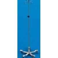 Mac Medical #IVS-1004, IV Stand SS 5-Leg 4-Hook Hand Operated Ea Image