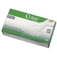 Medline #CUR8233, GLOVE, EXAM, 3G STRETCH VINYL, PF, LF, XS, 100 EA/BX, 10 BX/CS Image
