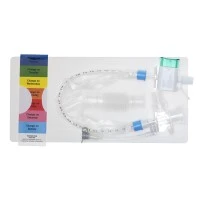 Medline #DYNCSDS14T, Closed Suction Catheter with Double Swivel Adapter and Tracheal Tube, 14 Fr, 10/CS Image