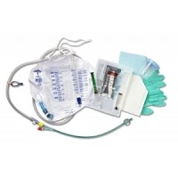 Medline #DYND140416, TRAY, URINE METER, SILVER, 16FR 10ML, LF, 10/CS Image
