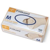 Medline #FG1502, GLOVE, EXAM, STRETCH VINYL, PF, SMOOTH, M, 150/BX Image