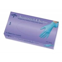 Medline #MDS192084, Glove Exam Chemo Approved PF Nitrile Small Blue AccuTouch 100/Bx, 10 BX/CA Image