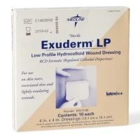 Medline #MSC5100, DRESSING, EXUDERM, LP/THIN, HDROCOLD, 4X4, 10 EA/BX Image Medline #MSC5100, DRESSING, EXUDERM, LP/THIN, HDROCOLD, 4X4, 10 EA/BX Image