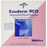 Medline #MSC5225, DRESSING, EXUDERM, RCD, HYDROCOLD, 6"X6", 5 EA/BX Image Medline #MSC5225, DRESSING, EXUDERM, RCD, HYDROCOLD, 6"X6", 5 EA/BX Image