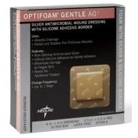 Medline #MSC9744EP, DRESSING, OPTIFOAM AG, GENTLE BORDER, 4X4, 10/BX Image Medline #MSC9744EP, DRESSING, OPTIFOAM AG, GENTLE BORDER, 4X4, 10/BX Image