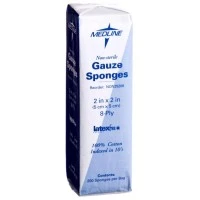 Medline #NON25208, GAUZE, SPONGE, 2"X2", 8PLY, NS, LF, 200/PK, 200 EA/PK, 25 PK/CS Image Medline #NON25208, GAUZE, SPONGE, 2"X2", 8PLY, NS, LF, 200/PK, 200 EA/PK, 25 PK/CS Image