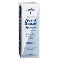 Medline #NON25223, GAUZE, SPONGE, AVANT, 2"X2", 3PLY, NS, LF, 5000 EA/CS Image Medline #NON25223, GAUZE, SPONGE, AVANT, 2"X2", 3PLY, NS, LF, 5000 EA/CS Image