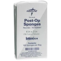 Medline #NON25441, GAUZE, SPONGE, POST-OP, 4"X3", NS, LF, 100/SLV, 2000 EA/CS, 20 PK/CS Image Medline #NON25441, GAUZE, SPONGE, POST-OP, 4"X3", NS, LF, 100/SLV, 2000 EA/CS, 20 PK/CS Image