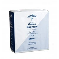 Medline #NON25812, GAUZE, SPONGE, 8"X4", 12PLY, WOVEN, NS, LF, 2000 EA/CS, 10 PK/CS Image