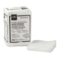 Medline #PRM21408C, GAUZE, SPONGE, 4X4, 8PLY, NS, LF, 200/PK, 200 EA/BG, 20 BG/CS Image