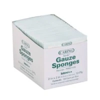 Medline #PRM21419, GAUZE, SPONGE, 2"X2", 12PLY, STERILE, LF, 1/PK, 2400 EA/CS, 24 BX/CS Image