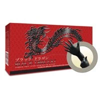 Microflex #BD-1002-PF-M, Glove Exam PF Latex Medium Black Dragon 100/Bx, 20 BX/CA Image