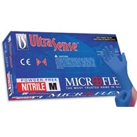 Microflex #US-220-XL, Glove Exam PF Nitrile LF X-Large Blue UltraSense 100/Bx, 10 BX/CA Image