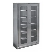 Pedigo Products #P-8230-WC, CABINET, SS, GLASS DD, FLAT TOP, CASTER BASE, EACH Image Pedigo Products #P-8230-WC, CABINET, SS, GLASS DD, FLAT TOP, CASTER BASE, EACH Image