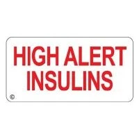 Phlebotic #HC4643, Label High Alert Insulin White/ Red 10/Pk Image Phlebotic #HC4643, Label High Alert Insulin White/ Red 10/Pk Image
