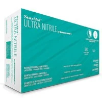 Sempermed #SMTN252, Glove Exam PF Nitrile Small Blue StarMed Ultra 250/Bx, 10 BX/CA Image