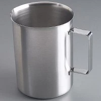 Sklar #10-1175, Pitcher/ Beaker SS 4x6" 1200mL w/ Closed Handle Silver Ea Image Sklar #10-1175, Pitcher/ Beaker SS 4x6" 1200mL w/ Closed Handle Silver Ea Image
