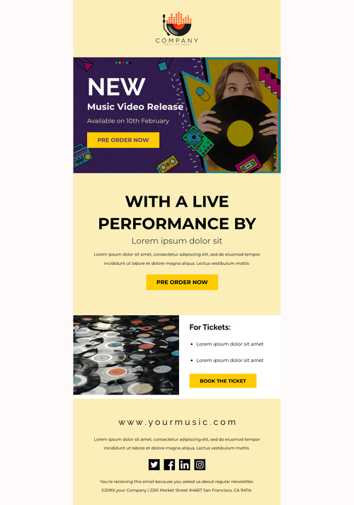 Music Video Release Announcement Email Template