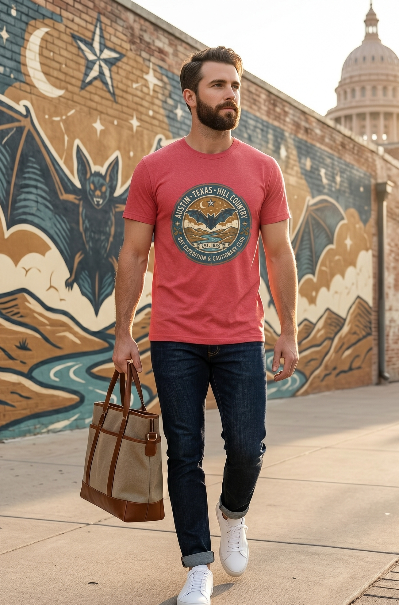 Austin Texas Hill Country Bat Tee alternate view