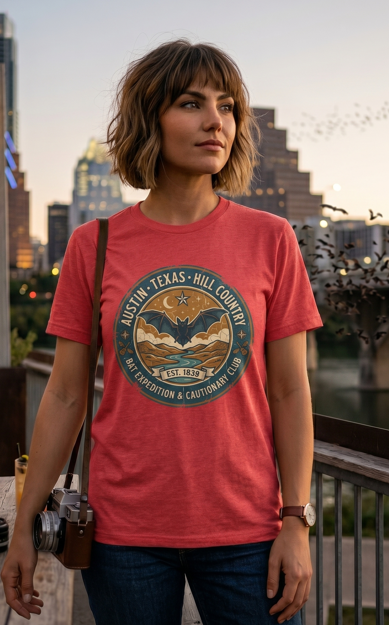 Austin Texas Hill Country Bat Tee